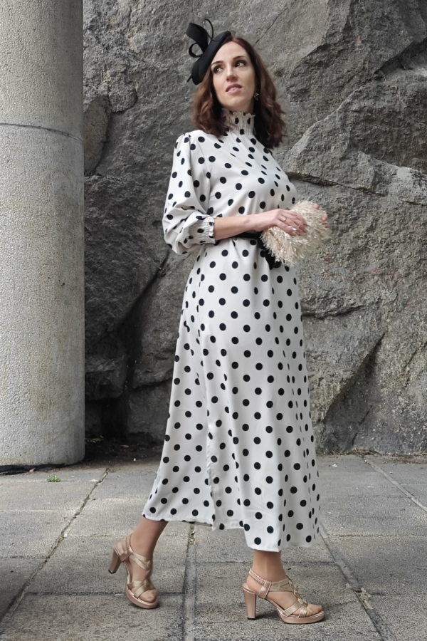 VESTIDO LUNARES LOLITA hueso