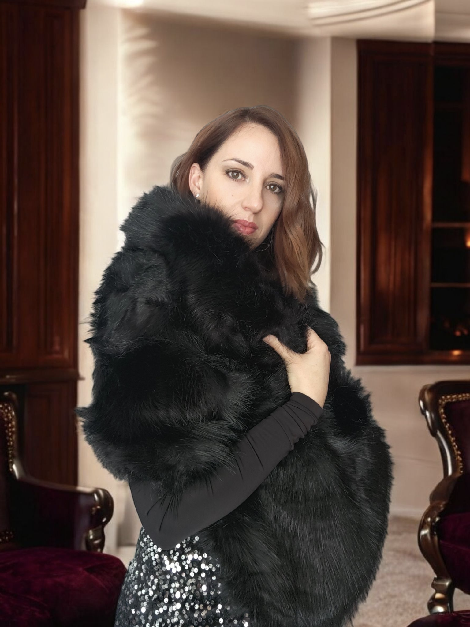 ESTOLA DE PELO CON CUELLO